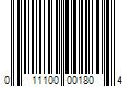 Barcode Image for UPC code 011100001804