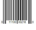 Barcode Image for UPC code 011100002160