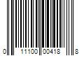 Barcode Image for UPC code 011100004188