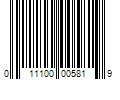 Barcode Image for UPC code 011100005819