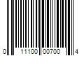 Barcode Image for UPC code 011100007004