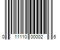 Barcode Image for UPC code 011110000026