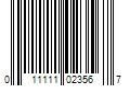 Barcode Image for UPC code 011111023567