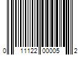 Barcode Image for UPC code 011122000052