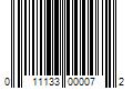 Barcode Image for UPC code 011133000072