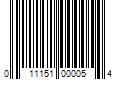 Barcode Image for UPC code 011151000054