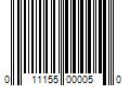 Barcode Image for UPC code 011155000050. Product Name: 