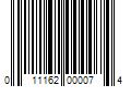 Barcode Image for UPC code 011162000074