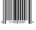 Barcode Image for UPC code 011193000074