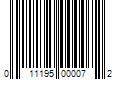 Barcode Image for UPC code 011195000072