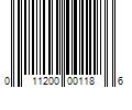 Barcode Image for UPC code 011200001186. Product Name: 