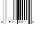 Barcode Image for UPC code 011218000072