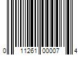 Barcode Image for UPC code 011261000074