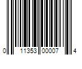 Barcode Image for UPC code 011353000074