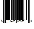 Barcode Image for UPC code 011400000255