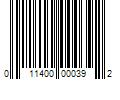 Barcode Image for UPC code 011400000392