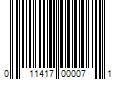 Barcode Image for UPC code 011417000071