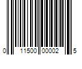 Barcode Image for UPC code 011500000025