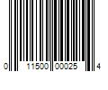 Barcode Image for UPC code 011500000254