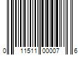 Barcode Image for UPC code 011511000076