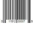 Barcode Image for UPC code 011512000075