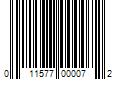 Barcode Image for UPC code 011577000072