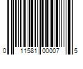 Barcode Image for UPC code 011581000075