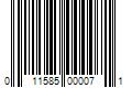 Barcode Image for UPC code 011585000071