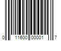 Barcode Image for UPC code 011600000017