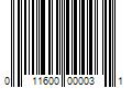 Barcode Image for UPC code 011600000031