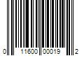 Barcode Image for UPC code 011600000192