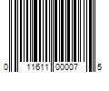 Barcode Image for UPC code 011611000075