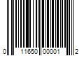 Barcode Image for UPC code 011650000012