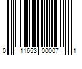 Barcode Image for UPC code 011653000071