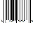 Barcode Image for UPC code 011662000055