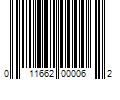 Barcode Image for UPC code 011662000062