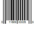 Barcode Image for UPC code 011669000058