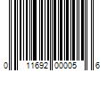 Barcode Image for UPC code 011692000056