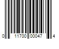 Barcode Image for UPC code 011700000474