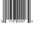 Barcode Image for UPC code 011797000074