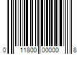 Barcode Image for UPC code 011800000008