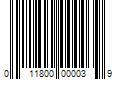 Barcode Image for UPC code 011800000039