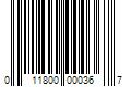 Barcode Image for UPC code 011800000367