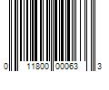 Barcode Image for UPC code 011800000633