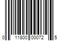 Barcode Image for UPC code 011800000725