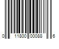 Barcode Image for UPC code 011800000886