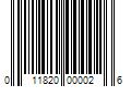 Barcode Image for UPC code 011820000026