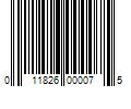 Barcode Image for UPC code 011826000075