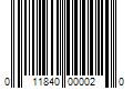 Barcode Image for UPC code 011840000020