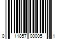 Barcode Image for UPC code 011857000051